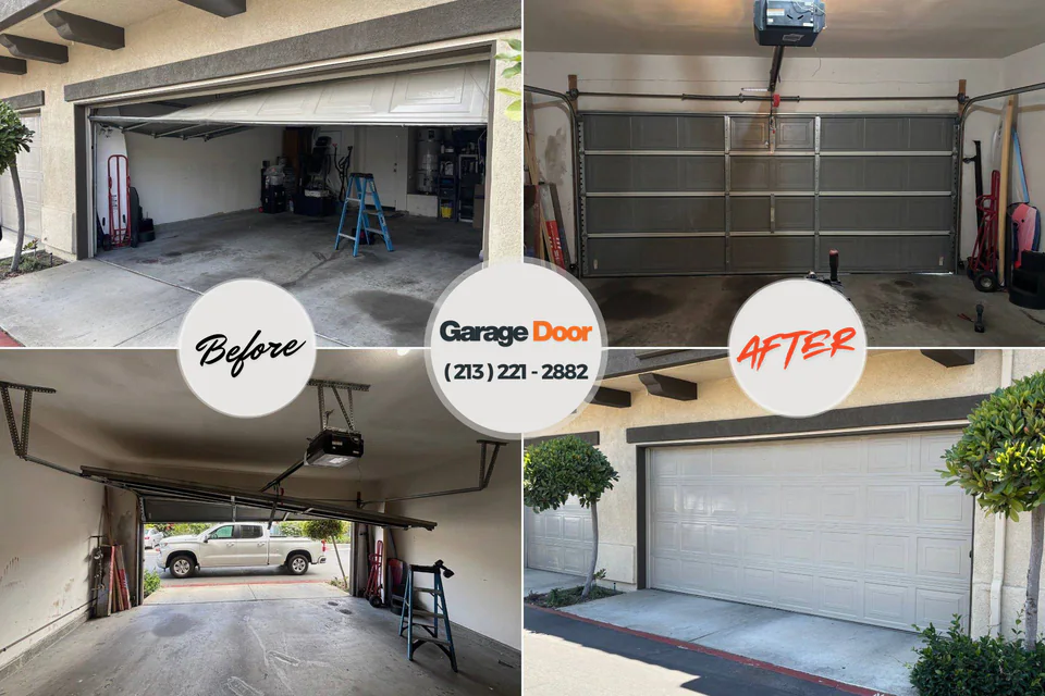 Before and after: Garage Door Emergency Repair Blooming Prairie, MN